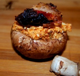 Mushroom with stuffing and burnt end